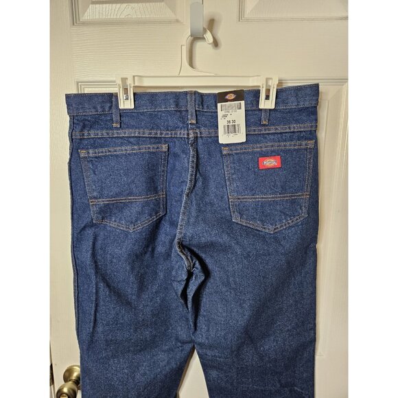 Dickies Work Jeans Mens 36x30 Blue Denim Pants 5 Pocket Straight Leg Boot NEW - Picture 5 of 7